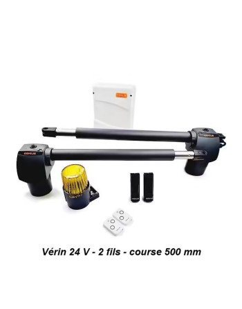 Motorisation portail battant G-BAT 500 24V – vérin 500 mm – kit complet