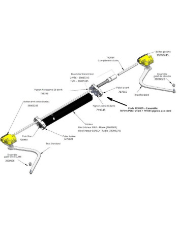 Boitier de renvoi pour motorisation de volet N&D GENIUS VOLTEC droit doré Réf. 39000235