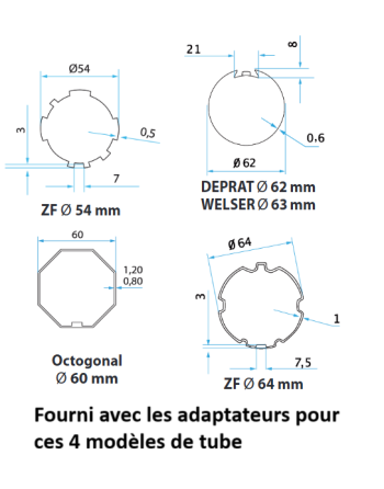 moteur tubulaire 90N pour volets roulants GENIUS By FAAC THUNDER filaire Réglage mécanique