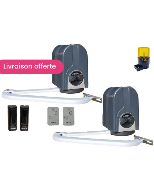 GENIUS COMPAS KIT 2 moteurs 24V à bras pour portails battants